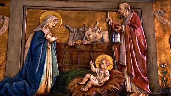 Nacimiento de Jesús con asno y buey Nacimiento de Jesús con asno y buey