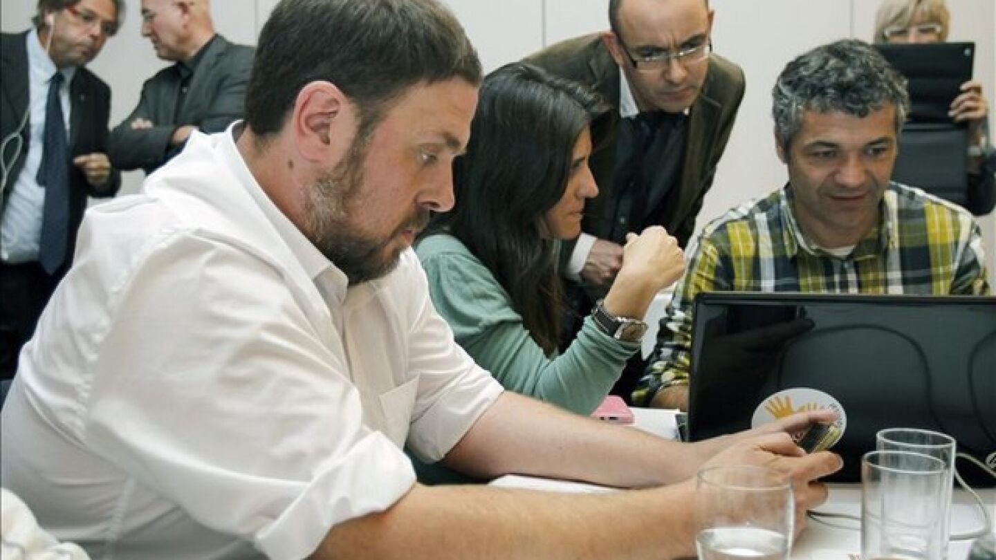 Oriol Junqueras se muestra muy contento por el resultado