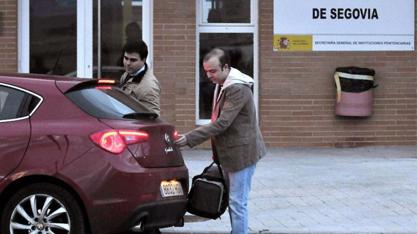 &Aacute;ngel Carromero, a su salida de la prisi&oacute;n de Segovia.