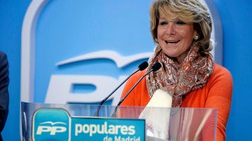 La expresidenta madrileña, durante un acto del PP