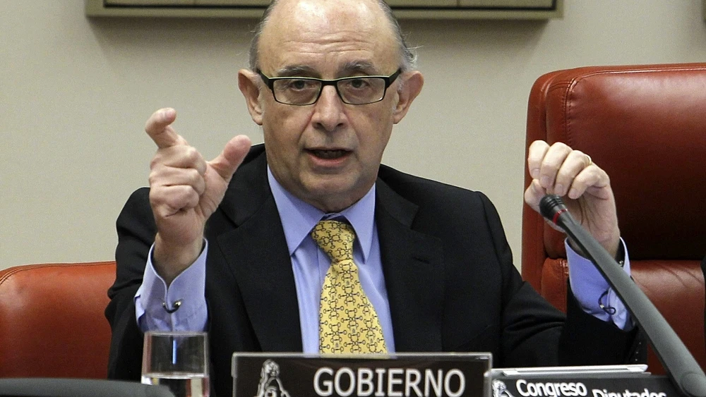 Cristóbal Montoro, durante su comparecencia en el Congreso 