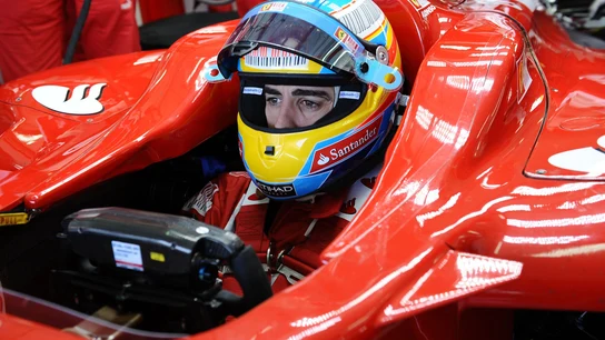 Fernando Alonso a bordo del Ferrari Fernando Alonso a bordo del Ferrari