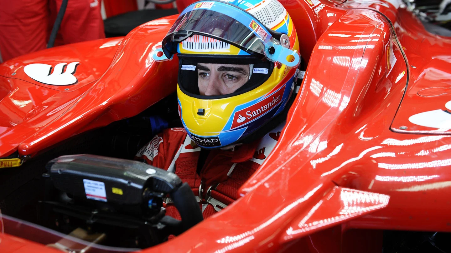 Fernando Alonso a bordo del Ferrari Fernando Alonso a bordo del Ferrari