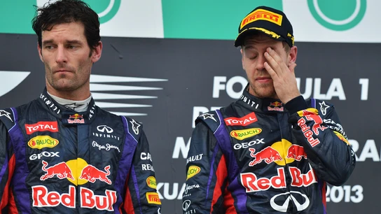 Vettel y Webber, en el podio de Malasia Vettel y Webber, en el podio de Malasia
