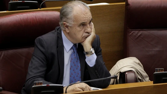 El ex conseller Rafael Blasco en su escaño. El ex conseller Rafael Blasco en su escaño.