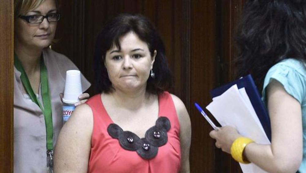 Ruth Ortiz, a su llegada a la sala de vistas