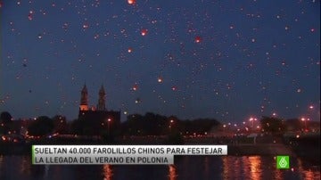 Sueltan 40.000 farolillos chinos en Polonia para festejar la llegada del verano