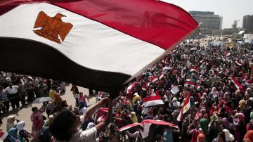 Manifestantes en la plaza Tahrir de Egipto