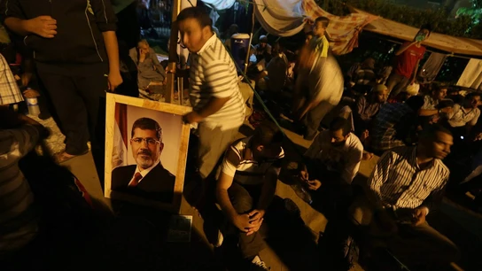 Seguidores de Mohamed Mursi en una de las concentraciones Seguidores de Mohamed Mursi en una de las concentraciones