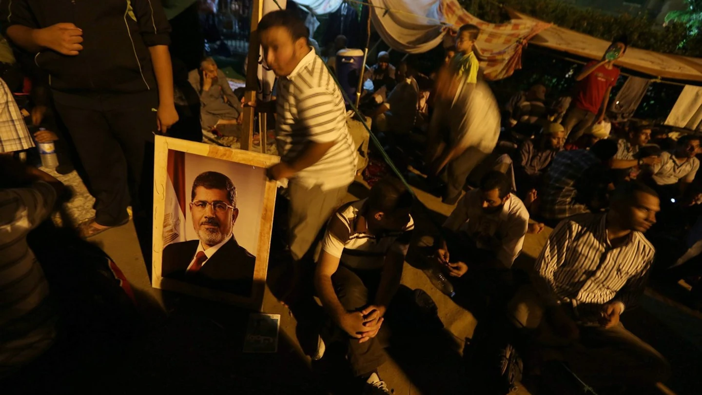 Seguidores de Mohamed Mursi en una de las concentraciones Seguidores de Mohamed Mursi en una de las concentraciones
