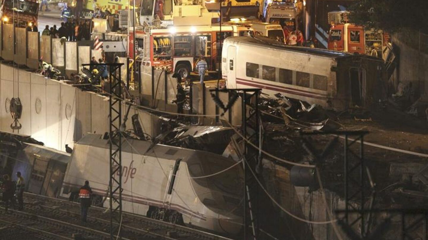 Lugar del accidente en Santiago de Compostela