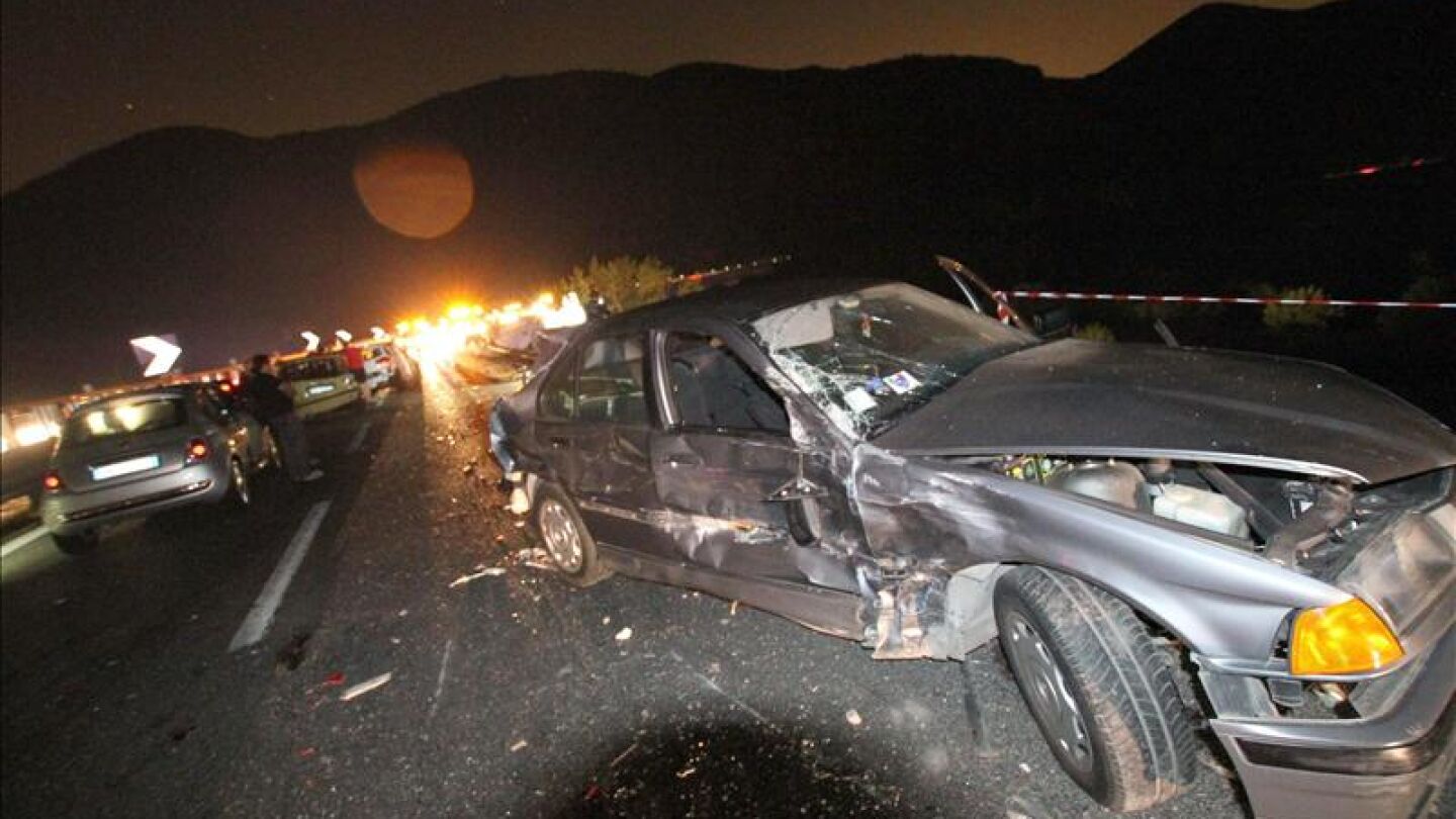Coche siniestrado tras el suceso
