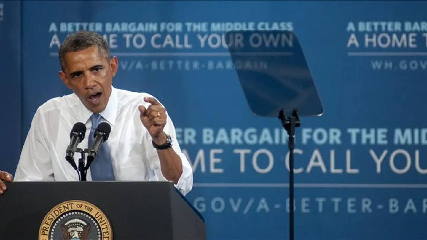 Barack Obama se dirige a sus interlocutores Barack Obama se dirige a sus interlocutores