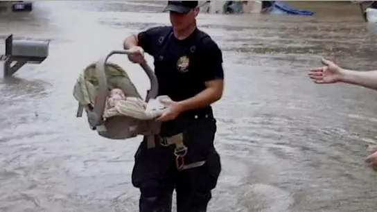 El bebé en el momento del rescate El bebé en el momento del rescate