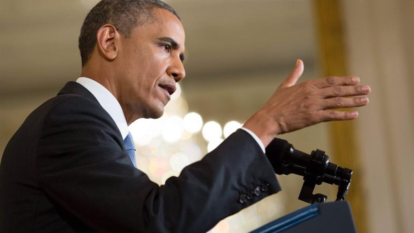Barack Obama durante uno de sus discursos