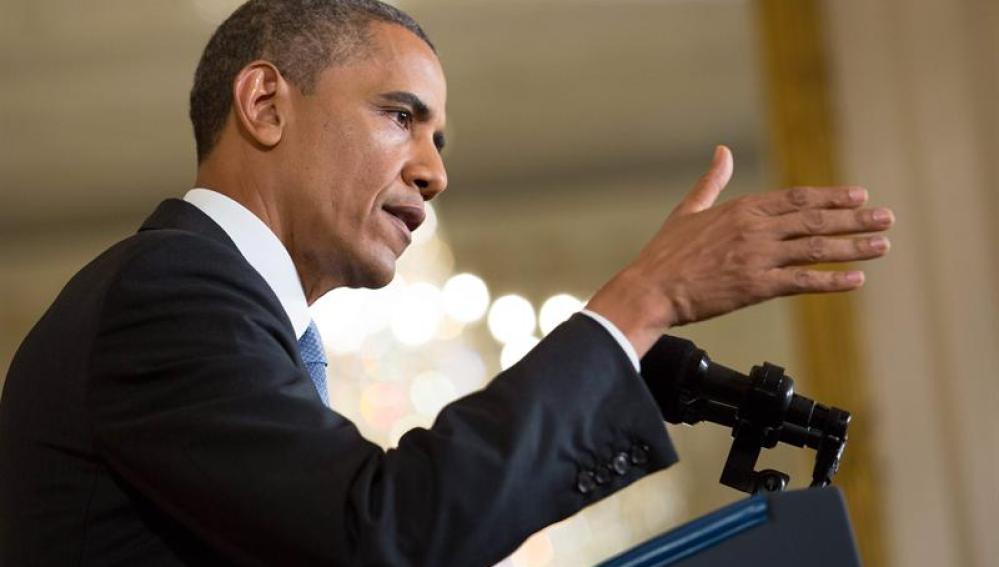 Barack Obama durante uno de sus discursos