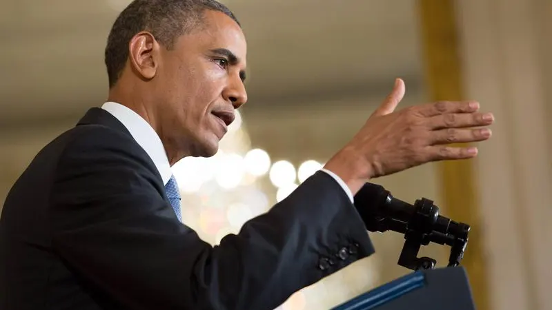 Barack Obama durante uno de sus discursos