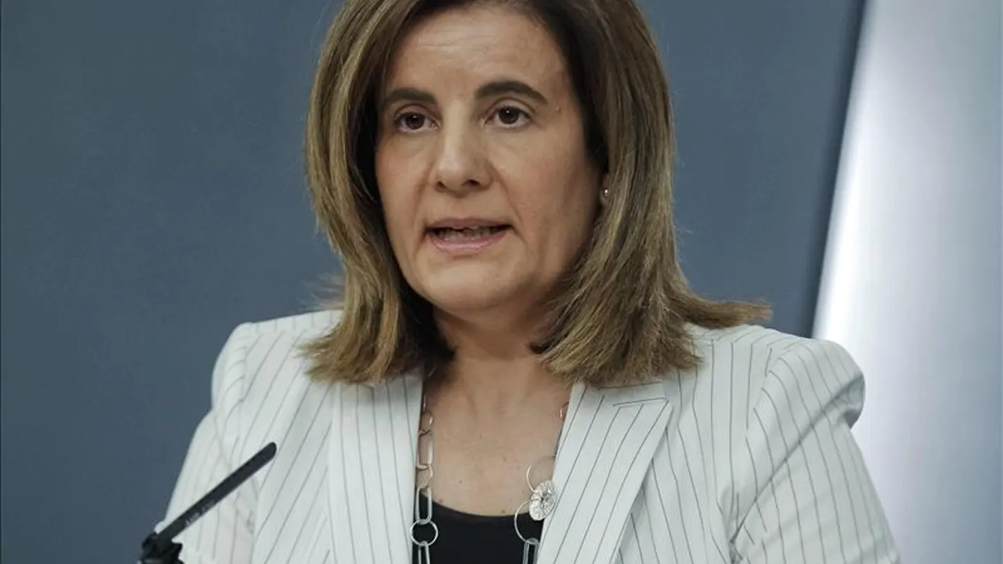 Fátima Báñez durante una rueda de prensa en La Moncloa Fátima Báñez durante una rueda de prensa en La Moncloa