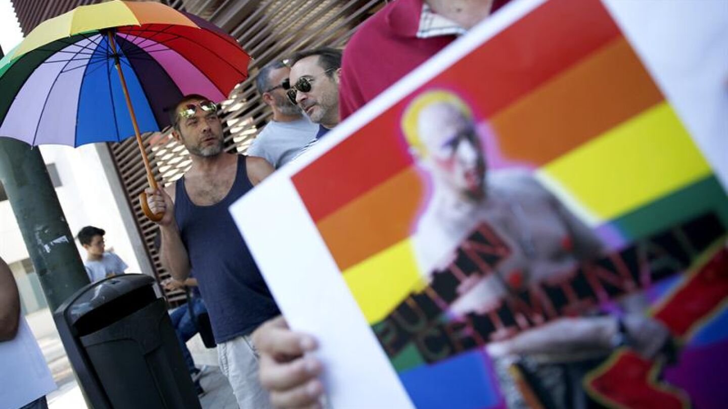 Protestas ante la embajada de Rusia en Madrid