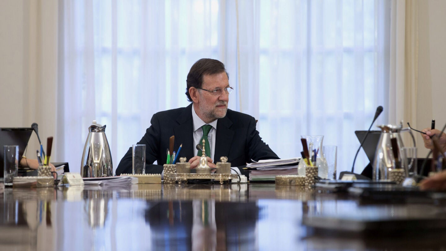 Rajoy presidiendo la primera reuni&oacute;n del Consejo de Ministros tras las vacaciones.