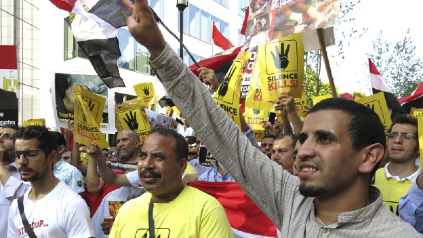 Manifestantes en Egipto