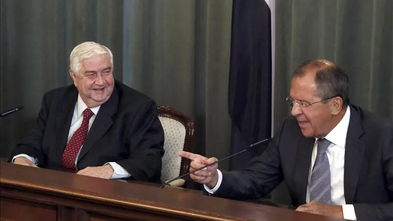 Los ministros de Exteriores sirio y ruso Los ministros de Exteriores sirio y ruso