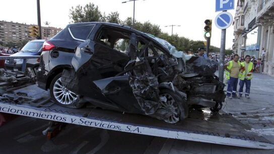 Accidente ocurrido en una calle de Lleida