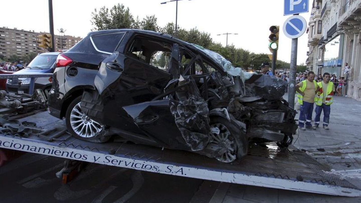 Accidente ocurrido en una calle de Lleida