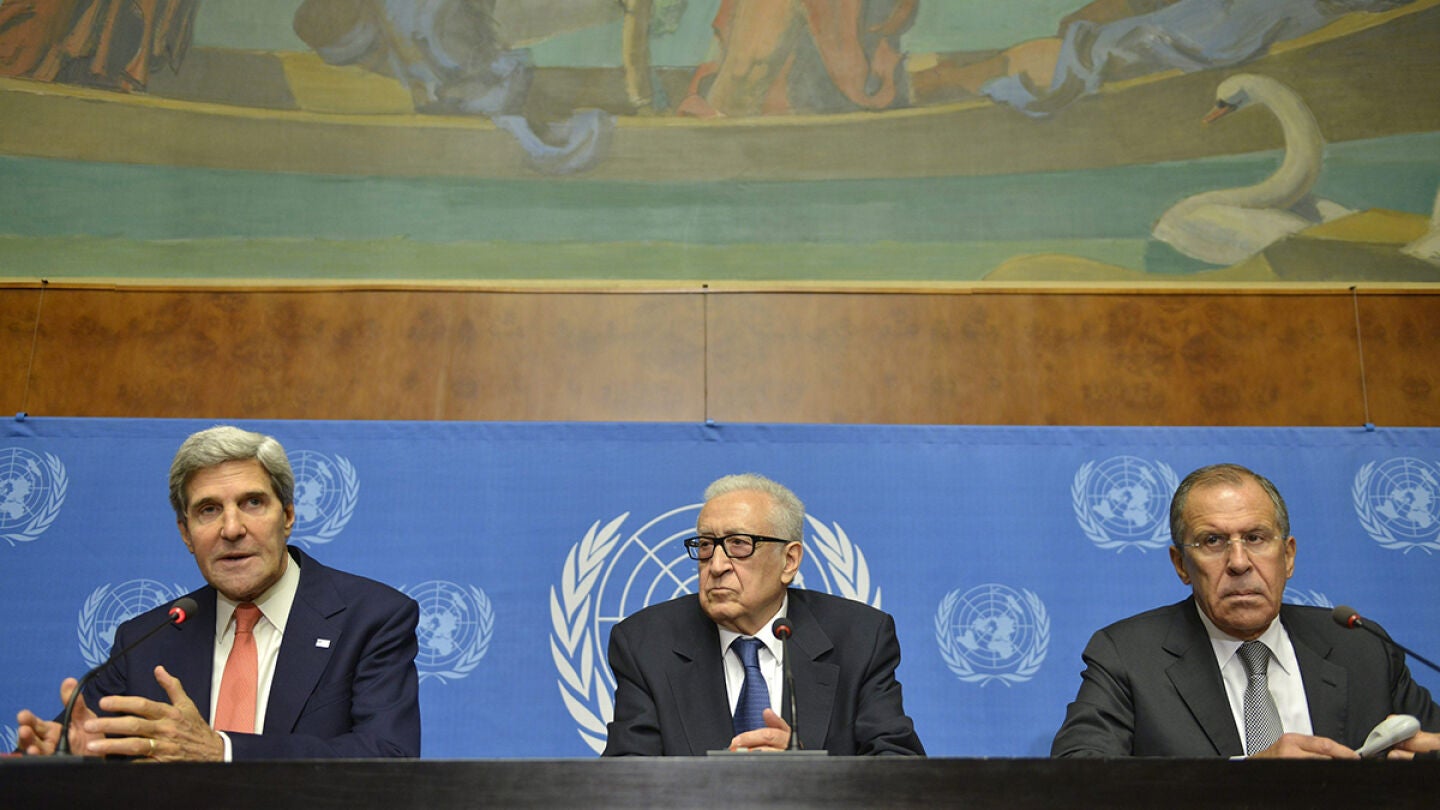 John Kerry, el mediador internacional para Siria, y el ministro ruso de Exteriores.