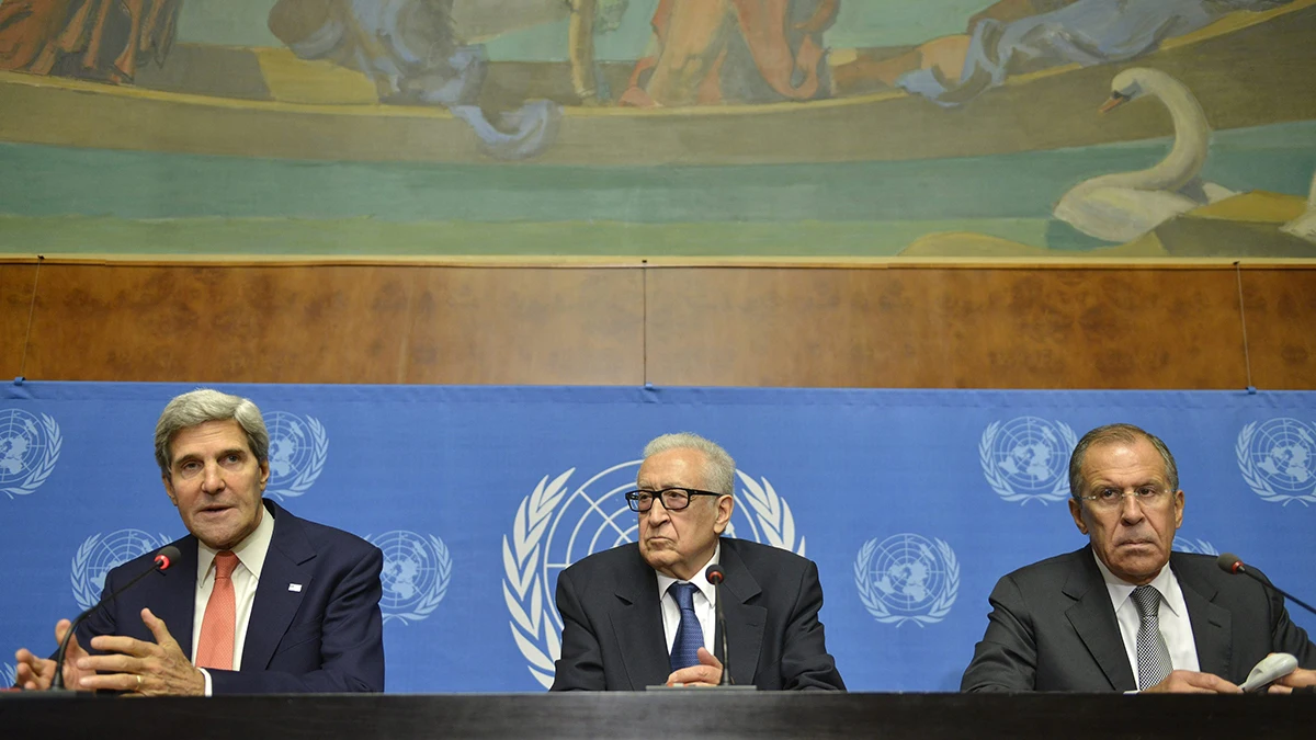 John Kerry, el mediador internacional para Siria, y el ministro ruso de Exteriores.