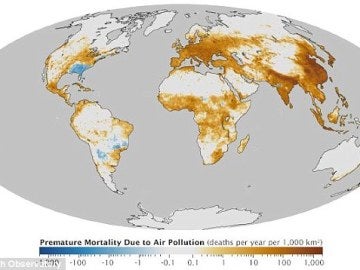 Mapa de la contaminación en el mundi