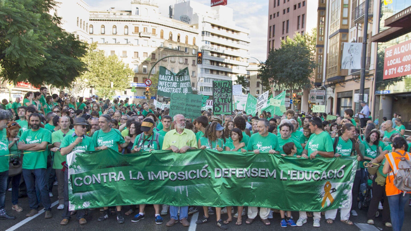 Manifestaci&oacute;n de la 'marea verde' en Mallorca