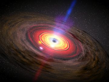 Materia girando a gran velocidad en torno a un agujero negro