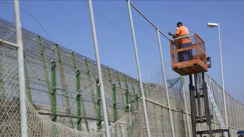 Valla fronteriza en Melilla