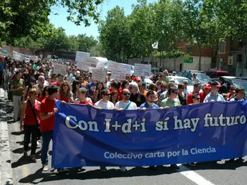 Manifestación de científicos, el pasado 14 de junio en Madrid Manifestación de científicos, el pasado 14 de junio en Madrid