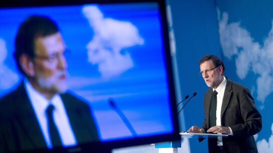Mariano Rajoy en la reuni&oacute;n interparlamentaria del Partido Popular