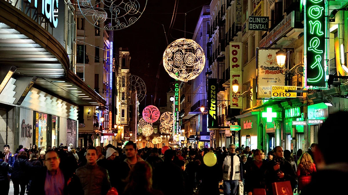 Navidad en la calle Preciados de Madrid