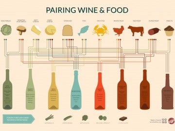 Infografía sobre maridaje de vino