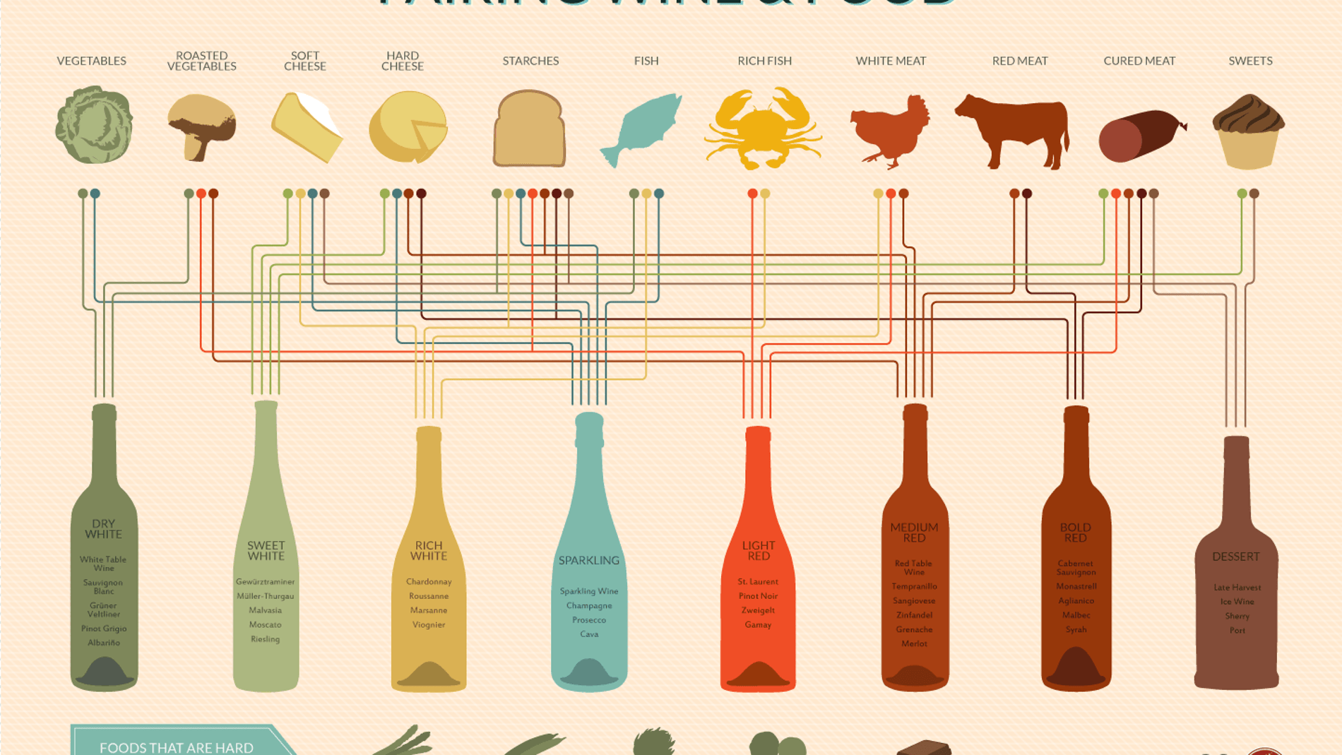 Infografía sobre maridaje de vino
