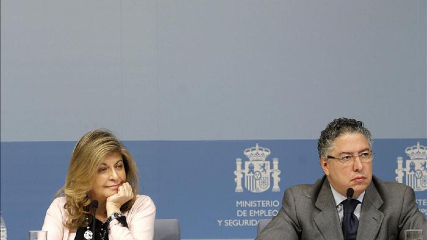 Los secretarios de Estado de Empleo y de Seguridad Social, Engracia Hidalgo y Tom&aacute;s Burgo