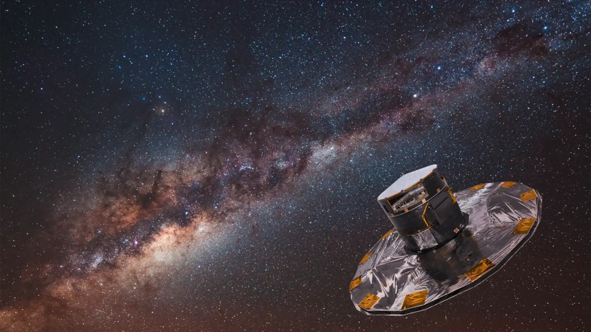 Recreación del satélite Gaia en el espacio