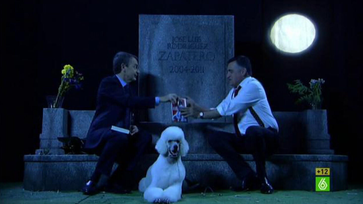 Tumba 1 Zapatero y Wyoming, en el cementerio dedicado al expresidente en El Intermedio