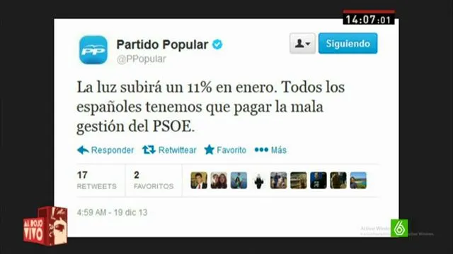 Tuit del PP