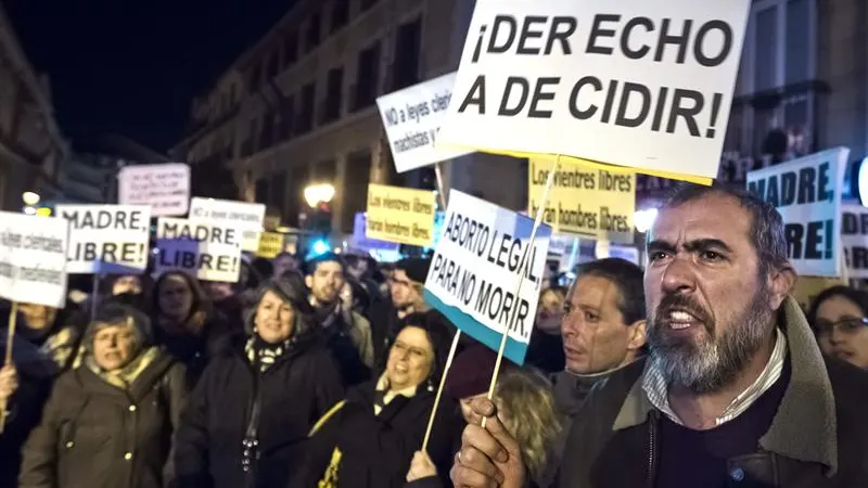 Concentración frente al Ministerio de Justicia contra el anteproyecto de reforma de la ley del aborto