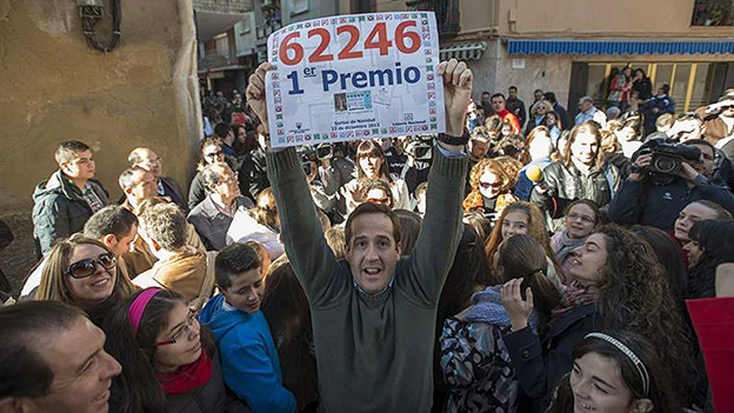Imagen de la celebración del Gordo de la Lotería de Navidad Imagen de la celebración del Gordo de la Lotería de Navidad