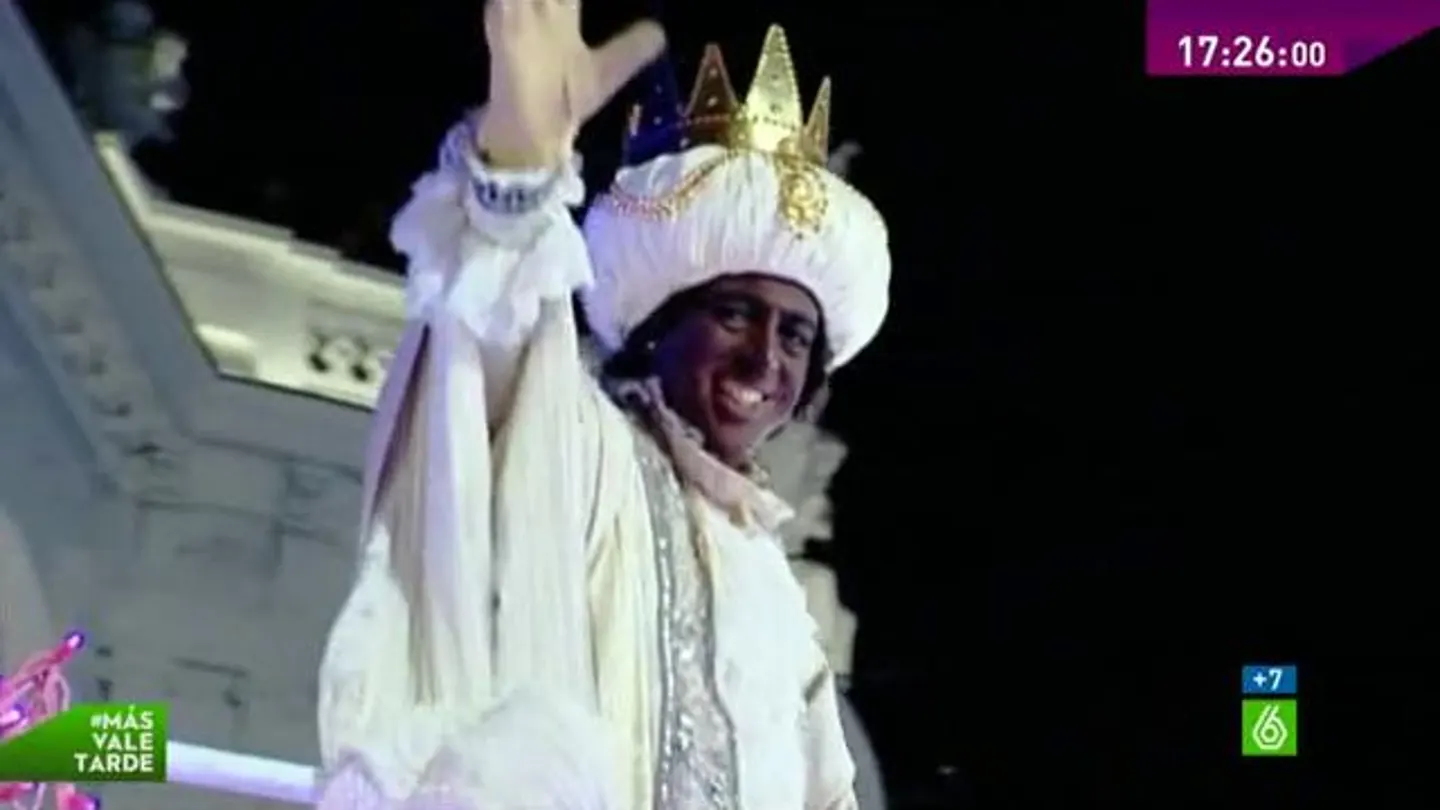 El rey Baltasar de la cabalgata de Reyes de Madrid El rey Baltasar de la cabalgata de Reyes de Madrid