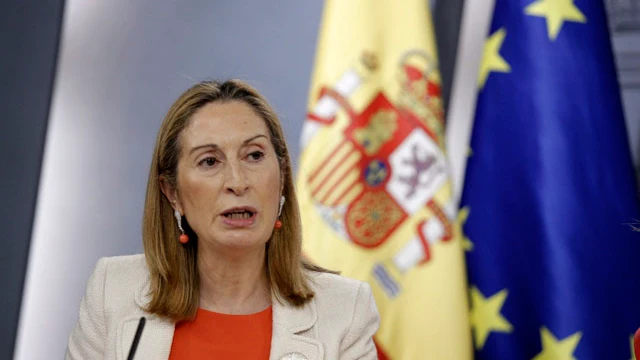 Ana Pastor durante una rueda de prensa en Moncloa