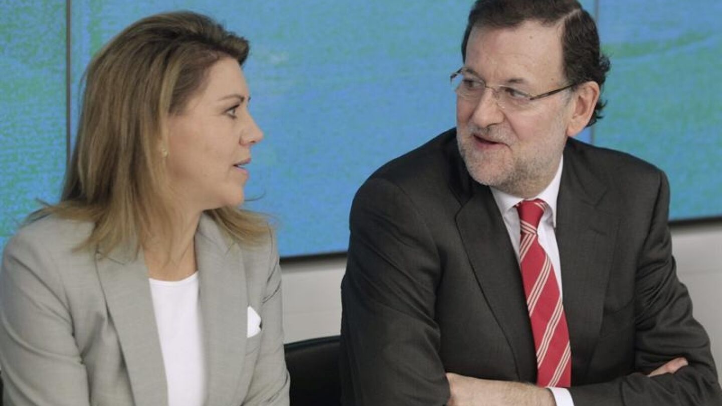 Rajoy y Cospedal durante el Comit&eacute; Ejecutivo Nacional del PP