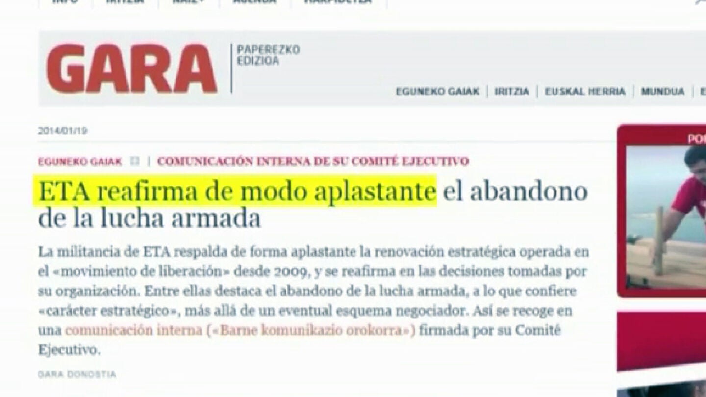 ETA insiste en el abandono de la lucha armada