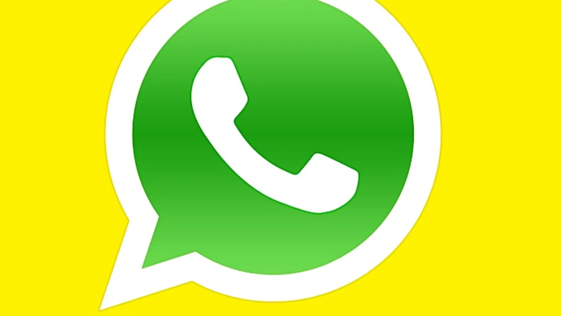 Icono de WhatsApp sobre un fondo amarillo